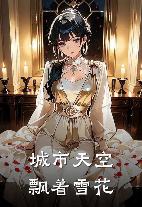 城市天空飘着雪花